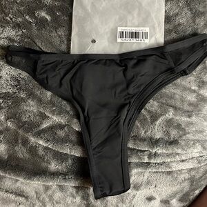 Sunny Co Black Thong Bikini Bottoms
